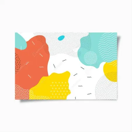 Poster design astratto colorato in stile memphis • Wallissimo®
