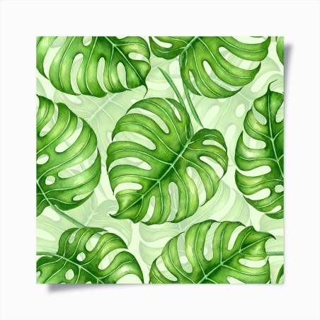 Poster motivo botanico di foglie di monstera in acquerello • Wallissimo®