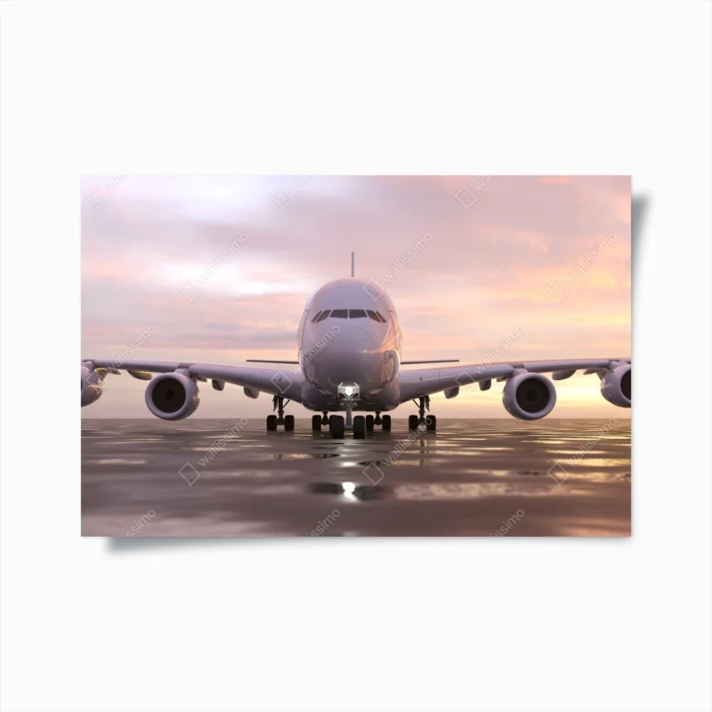 Poster aereo imponente al tramonto