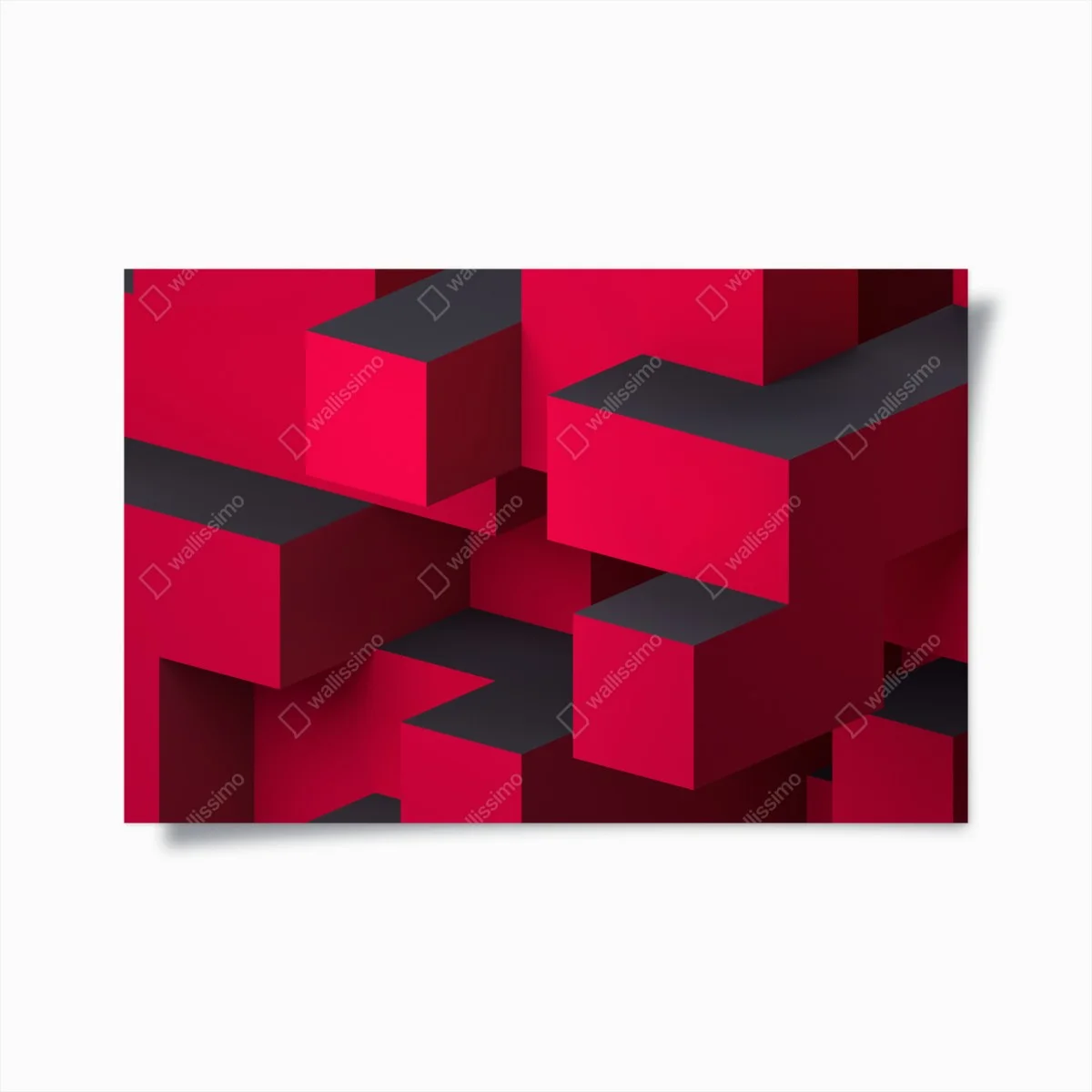 Poster cubi geometrici rossi in composizione astratta • Wallissimo® Poster cubi geometrici rossi in composizione astratta • Wallissimo®