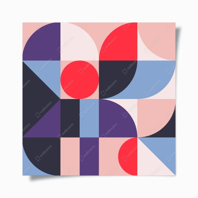 Poster composizione geometrica dai toni vivaci