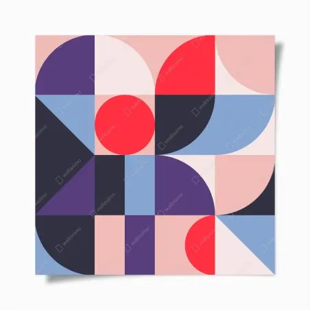 Poster composizione geometrica dai toni vivaci • Wallissimo®