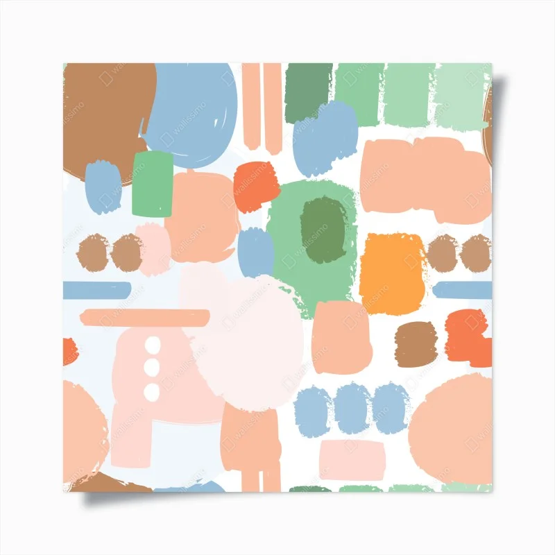 Poster motivo astratto a pennellate pastello