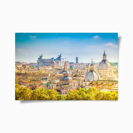 Poster skyline storico di Roma al tramonto • Wallissimo®