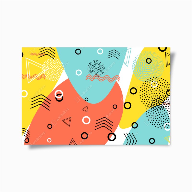 Poster motivo geometrico pop dai colori vivaci