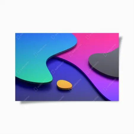 Poster forme fluide in gradiente vibrante • Wallissimo®