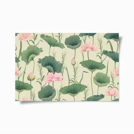 Poster giardino di loto in stile botanico • Wallissimo®