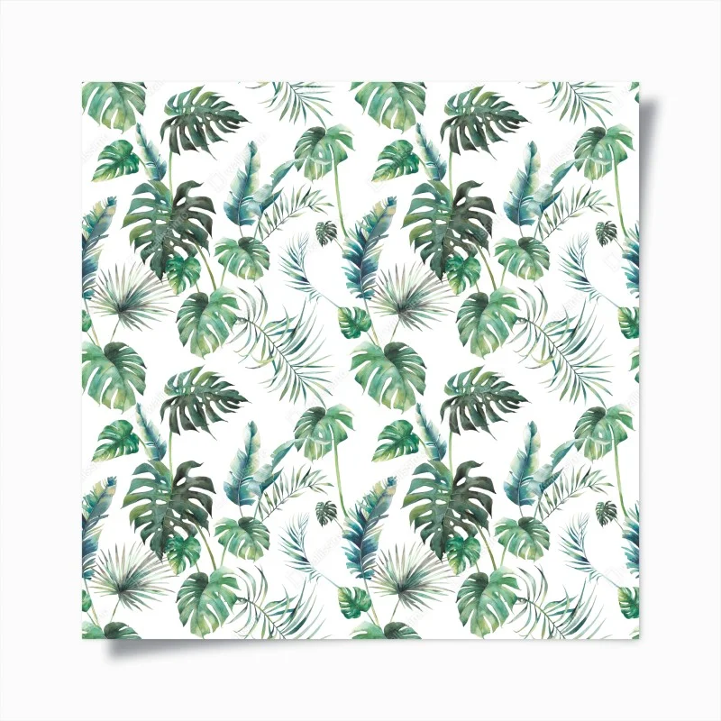 Poster motivo foglie tropicali acquerellate
