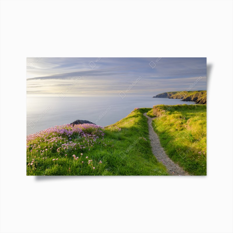 Poster sentiero al tramonto a Ceibwr Bay