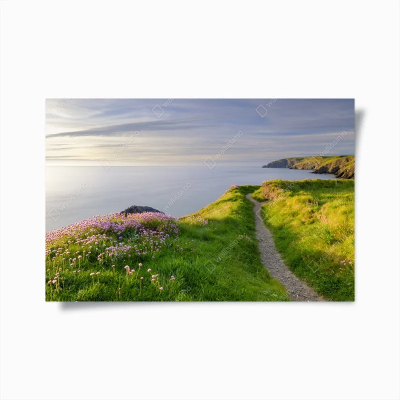 Poster sentiero al tramonto a Ceibwr Bay