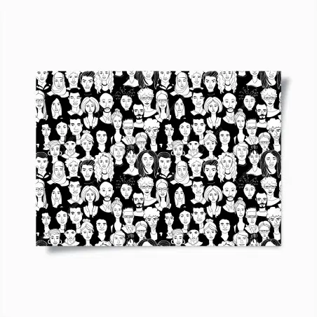 Poster ritratto collettivo in bianco e nero • Wallissimo®