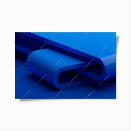 Poster curve geometriche blu • Wallissimo®