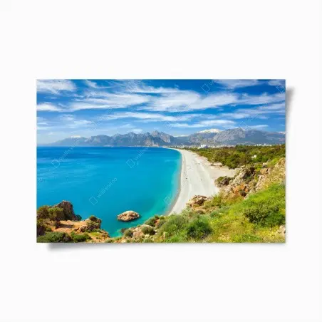 Poster panorama della spiaggia di Konyaalti, Antalya • Wallissimo®