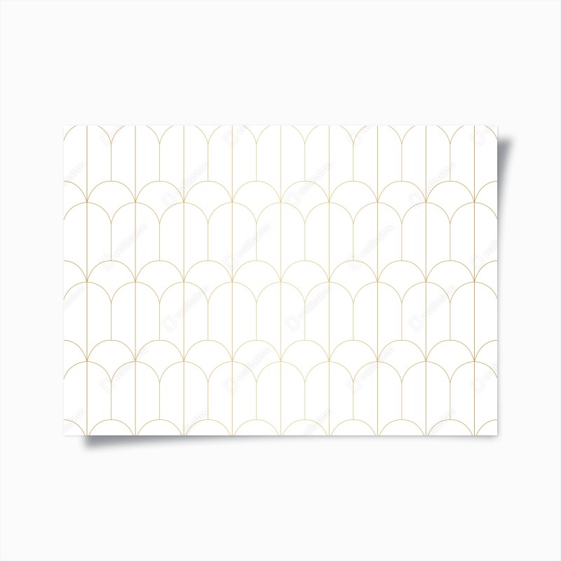 Poster motivo art déco oro su sfondo bianco