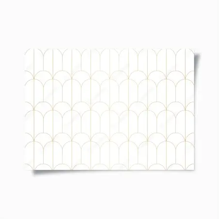 Poster motivo art déco oro su sfondo bianco • Wallissimo®