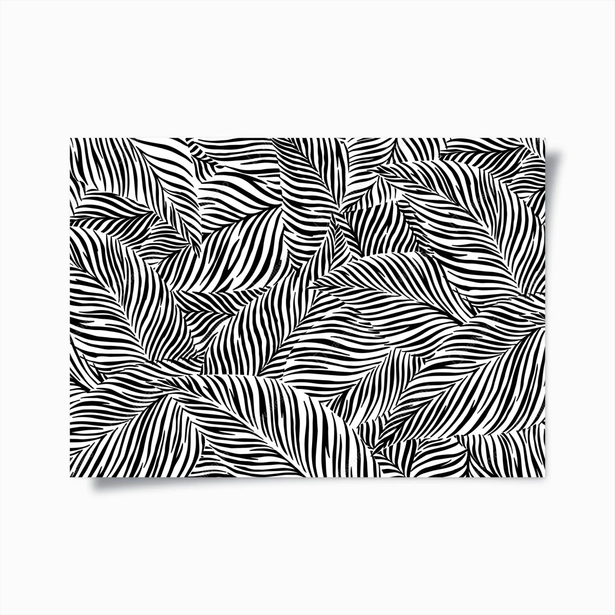 Poster trama di foglie a righe in bianco e nero • Wallissimo® Poster trama di foglie a righe in bianco e nero • Wallissimo®