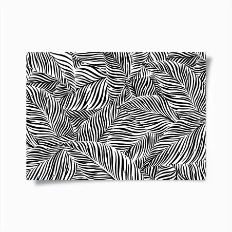 Poster trama di foglie a righe in bianco e nero • Wallissimo®