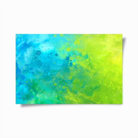 Poster astratto acquerello blu e verde • Wallissimo®