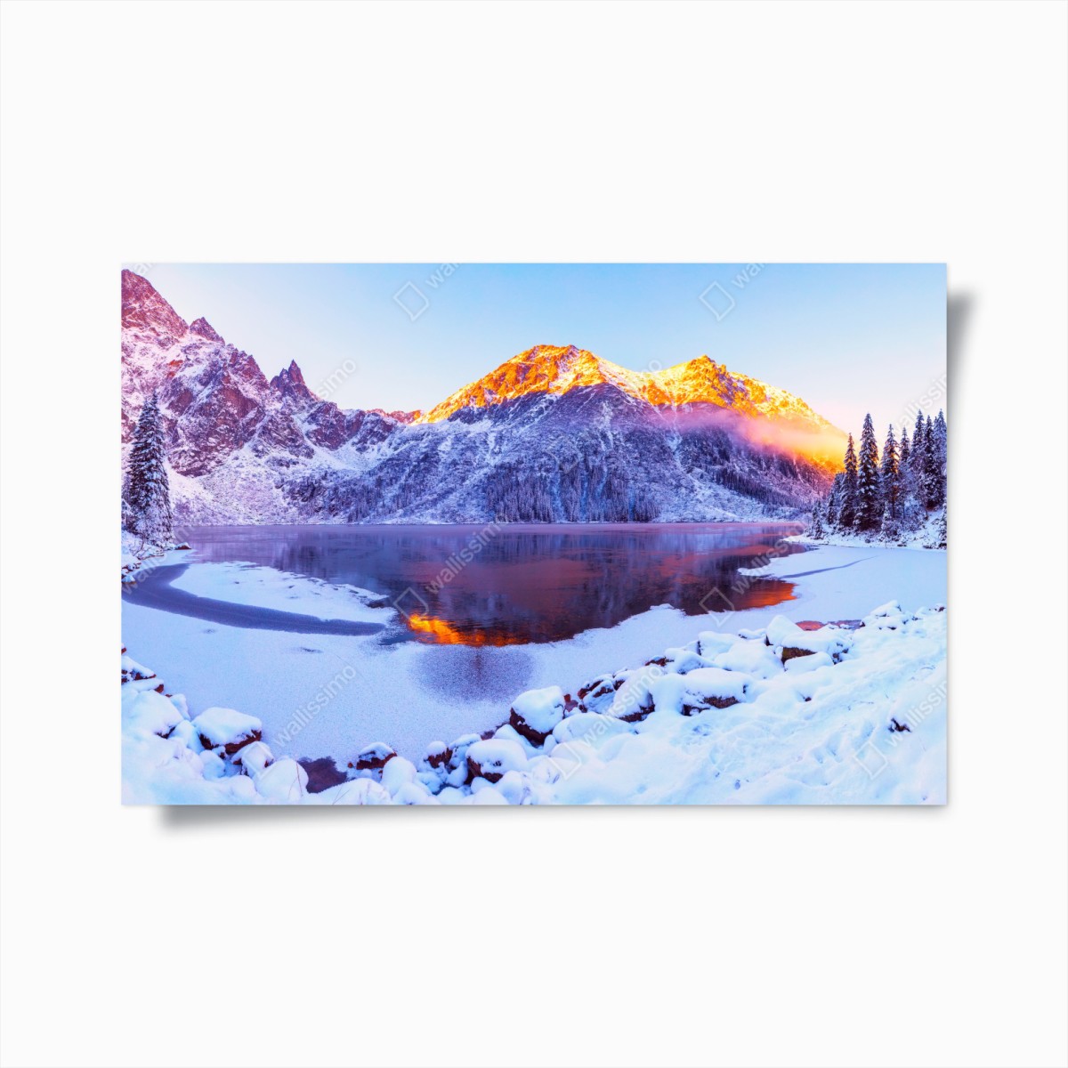 Poster alba dorata sulle Alpi innevate • Wallissimo®