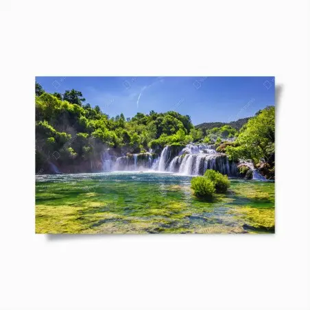 Poster paesaggio incantato di Skradinski Buk, cascata del parco nazionale Krka • Wallissimo®