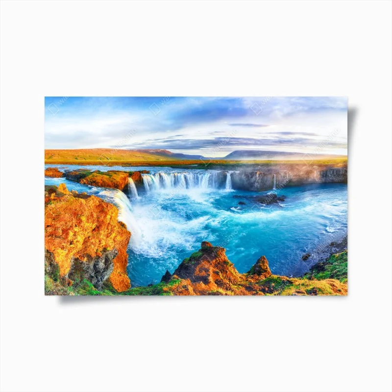 Poster cascata spettacolare di Godafoss, Islanda