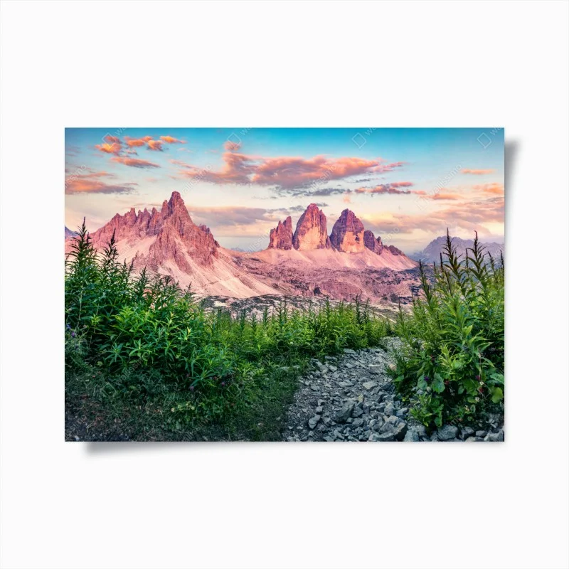 Poster tramonto sulle Tre Cime di Lavaredo