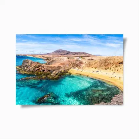 Poster baia turchese di Papagayo, Lanzarote • Wallissimo®