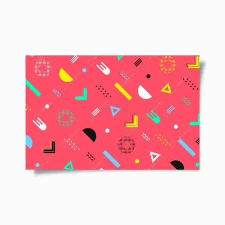 Poster motivo geometrico vivace anni '80 • Wallissimo®