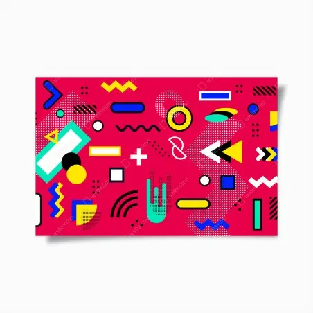 Poster pattern geometrico pop art vibrante • Wallissimo®