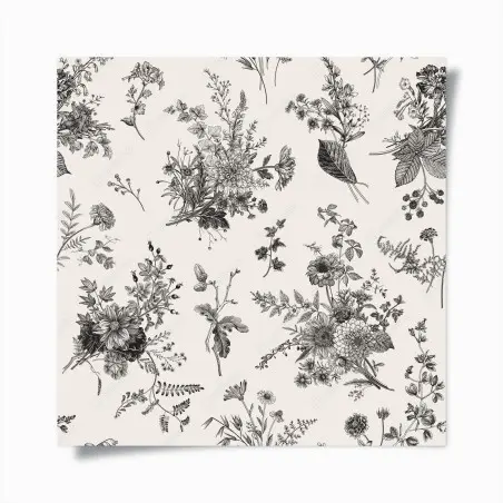 Poster motivo botanico vintage in bianco e nero • Wallissimo®