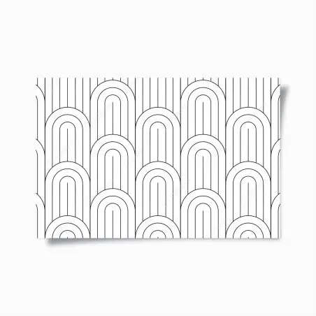 Poster motivo ad archi geometrico minimale in bianco e nero • Wallissimo®