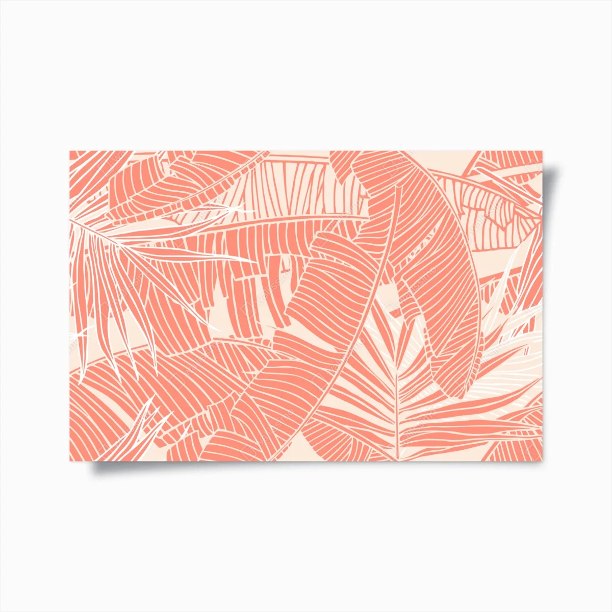 Poster motivo di foglie tropicali color corallo • Wallissimo® Poster motivo di foglie tropicali color corallo • Wallissimo®