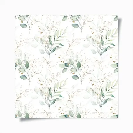 Poster motivo botanico acquerellato con accenti dorati • Wallissimo®