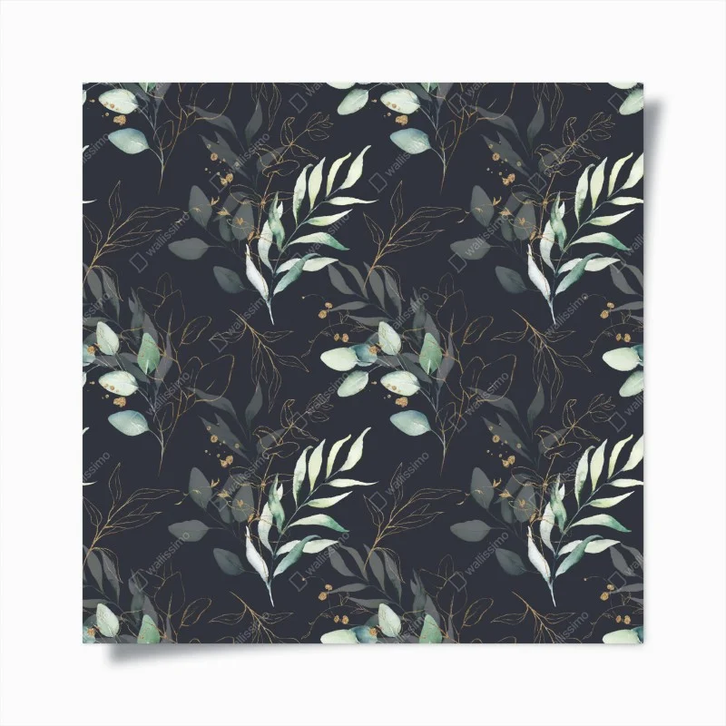 Poster motivo botanico elegante con dettagli dorati