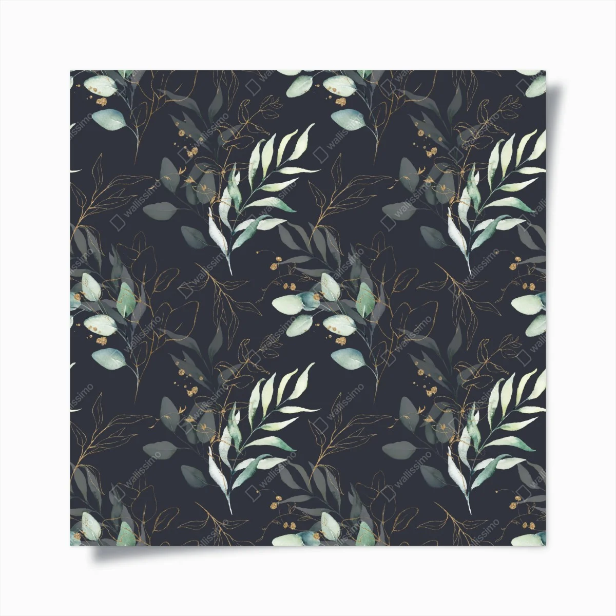 Poster motivo botanico elegante con dettagli dorati • Wallissimo® Poster motivo botanico elegante con dettagli dorati • Wallissimo®