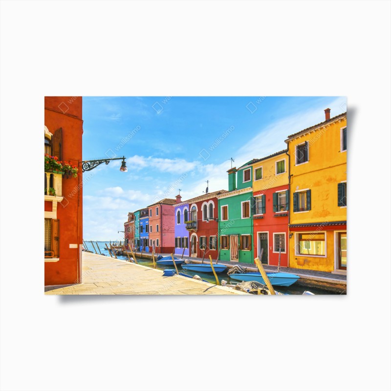 Poster incantevole scorcio colorato di Burano