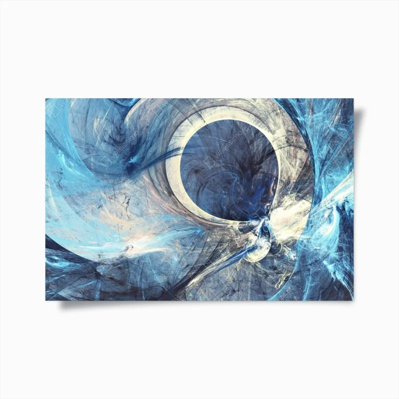 Poster vortice frattale blu - composizione astratta dinamica