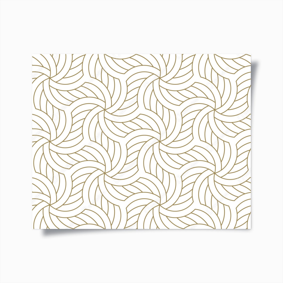 Poster motivo geometrico dorato su sfondo bianco • Wallissimo®