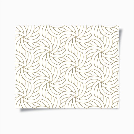 Poster motivo geometrico dorato su sfondo bianco • Wallissimo®