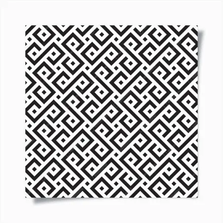 Poster motivo geometrico labirintico in bianco e nero • Wallissimo®