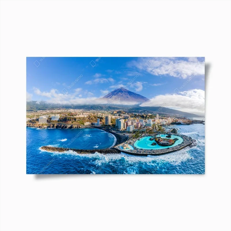 Poster panorama costiero di Tenerife con il Teide • Wallissimo®