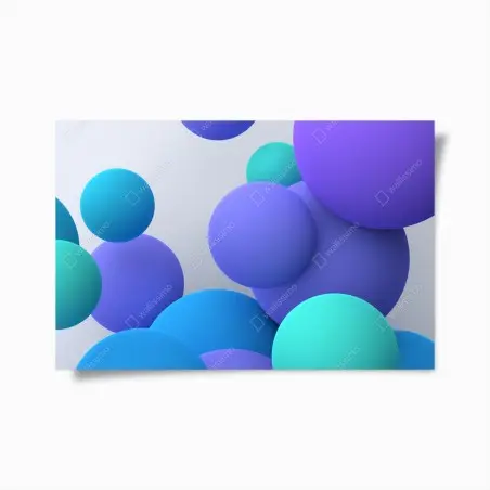 Poster composizione di sfere colorate in 3d • Wallissimo®