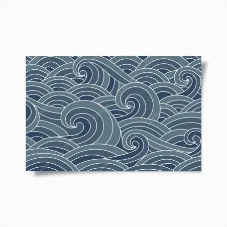 Poster motivo di onde marine stilizzate • Wallissimo®