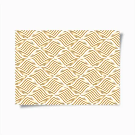 Poster onde dorate su sfondo bianco • Wallissimo®