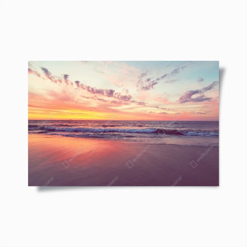 Poster tramonto rosa sul mare