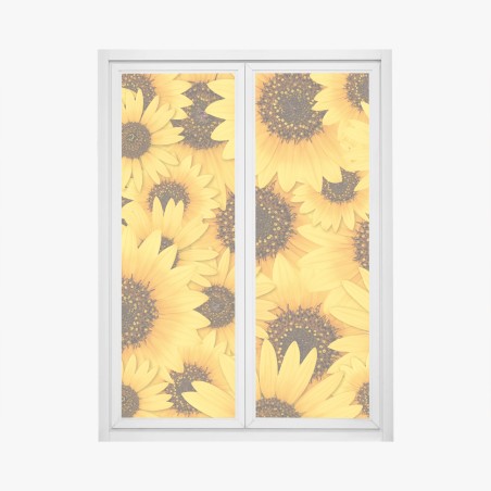 Adesivo per finestra esplosione di girasoli • Wallissimo®
