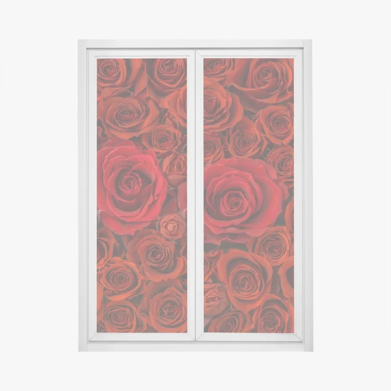 Adesivo per finestra mosaico di rose rosse