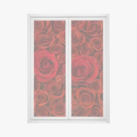 Adesivo per finestra mosaico di rose rosse • Wallissimo®