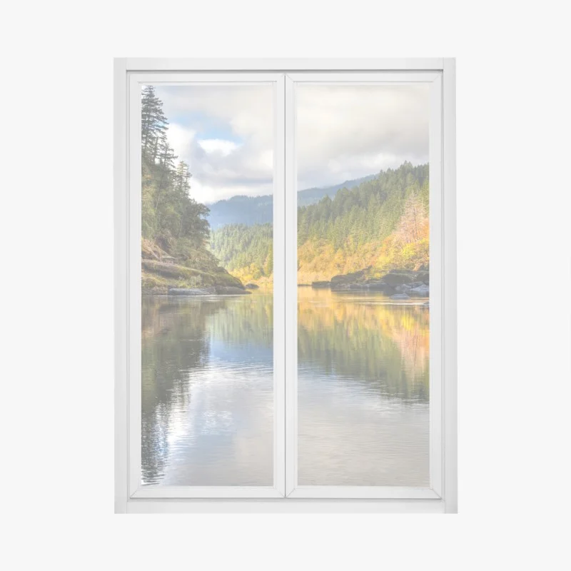 Adesivo per finestra riflessi d'autunno sul Rogue River