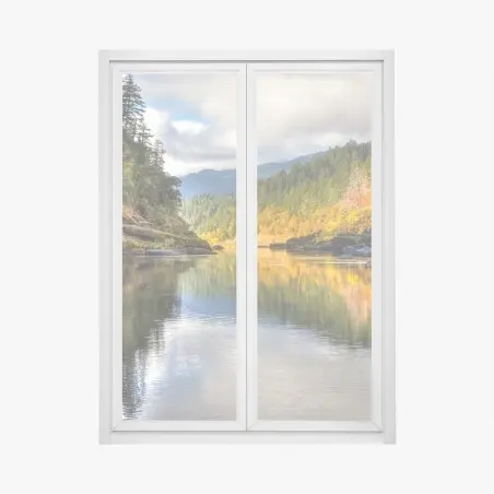 Adesivo per finestra riflessi d'autunno sul Rogue River • Wallissimo®